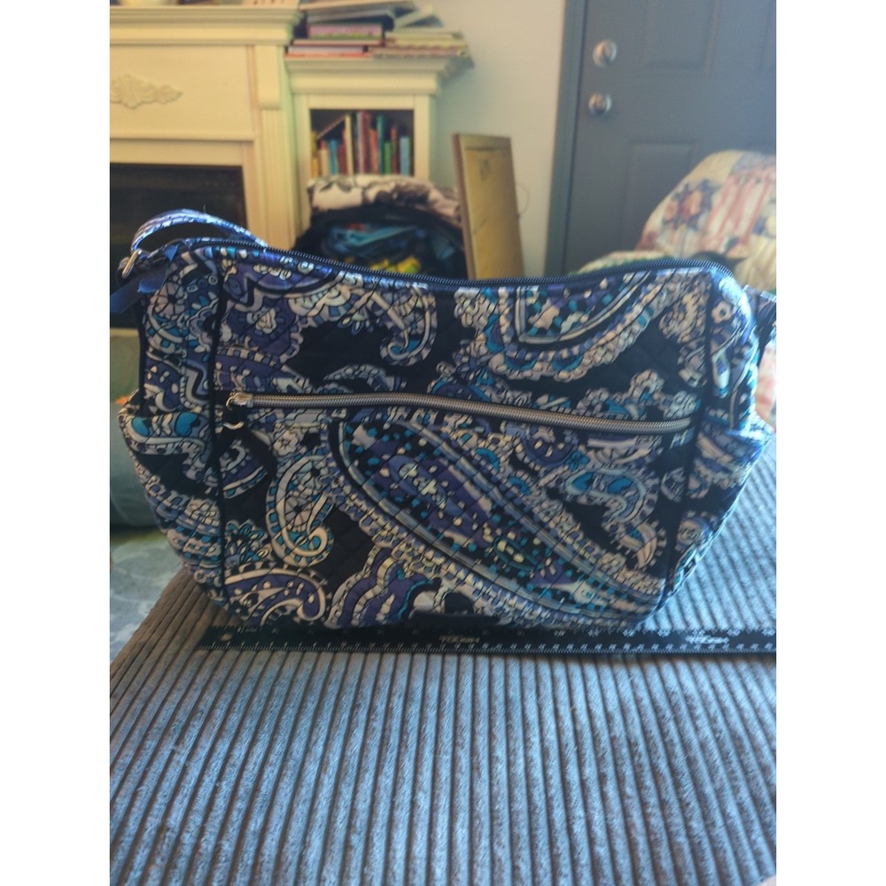 Vera Bradley Large On The Go Crossbody Shoulder Bag Deep Night Paisley